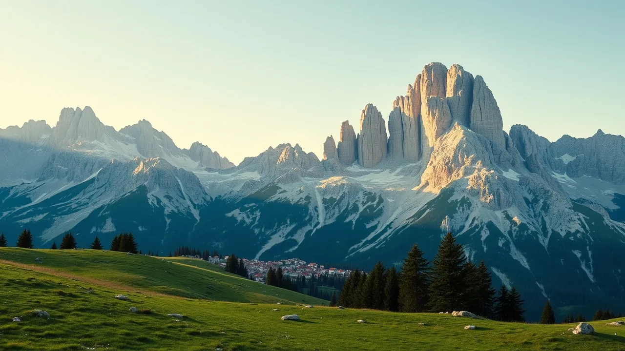 Sextenské Dolomity nad městečkem Sexten