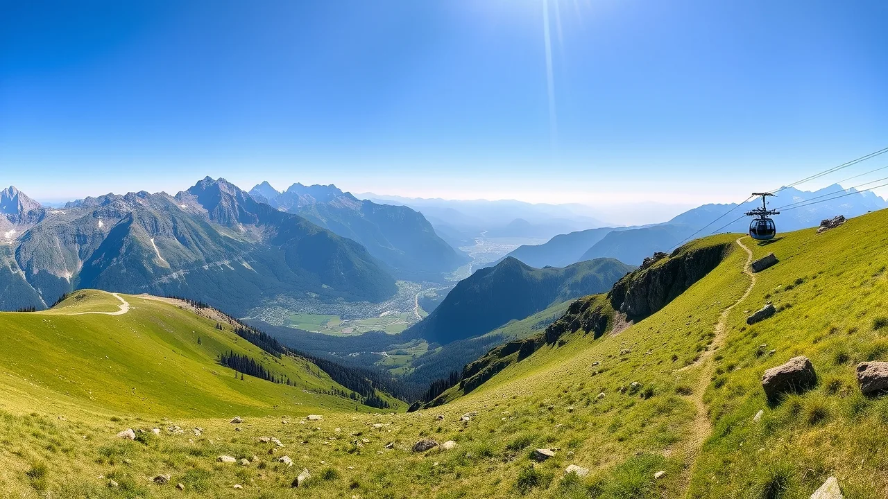 Slunečná hora Plose nad Brixenem s panoramatem Dolomit